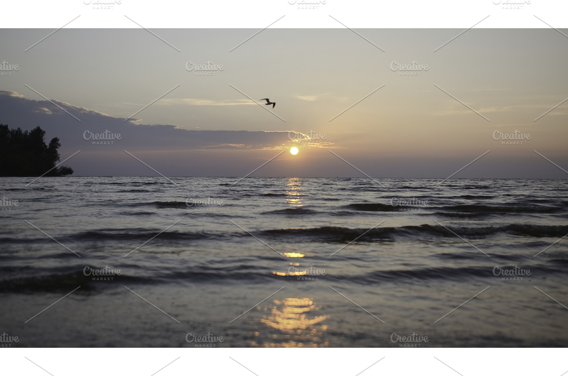 Beautiful landscape with small waves, a Nature Photo by Media Whale Stock
