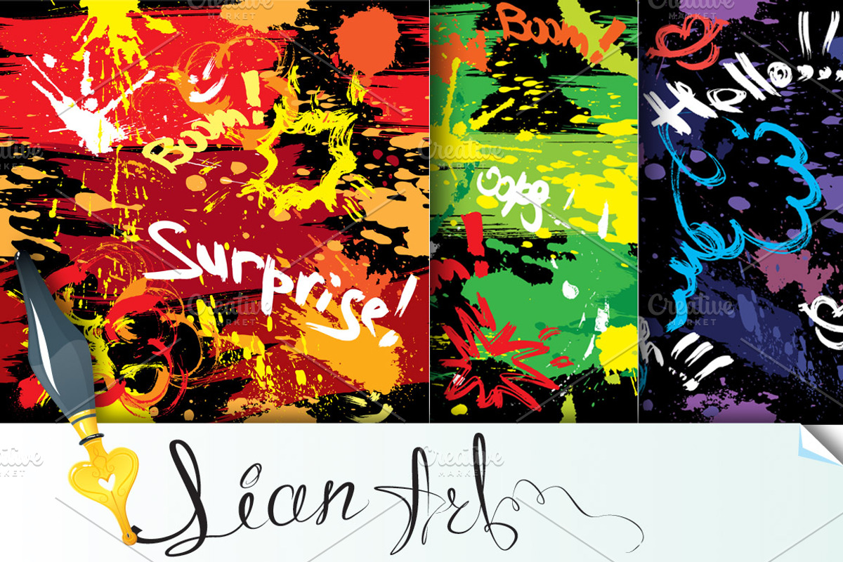 3 Seamless patterns with blots