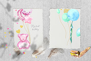 Party Balloons Watercolor Collection, an Animal Illustration by Cat In Colour (Thumbnail 3 of 7)