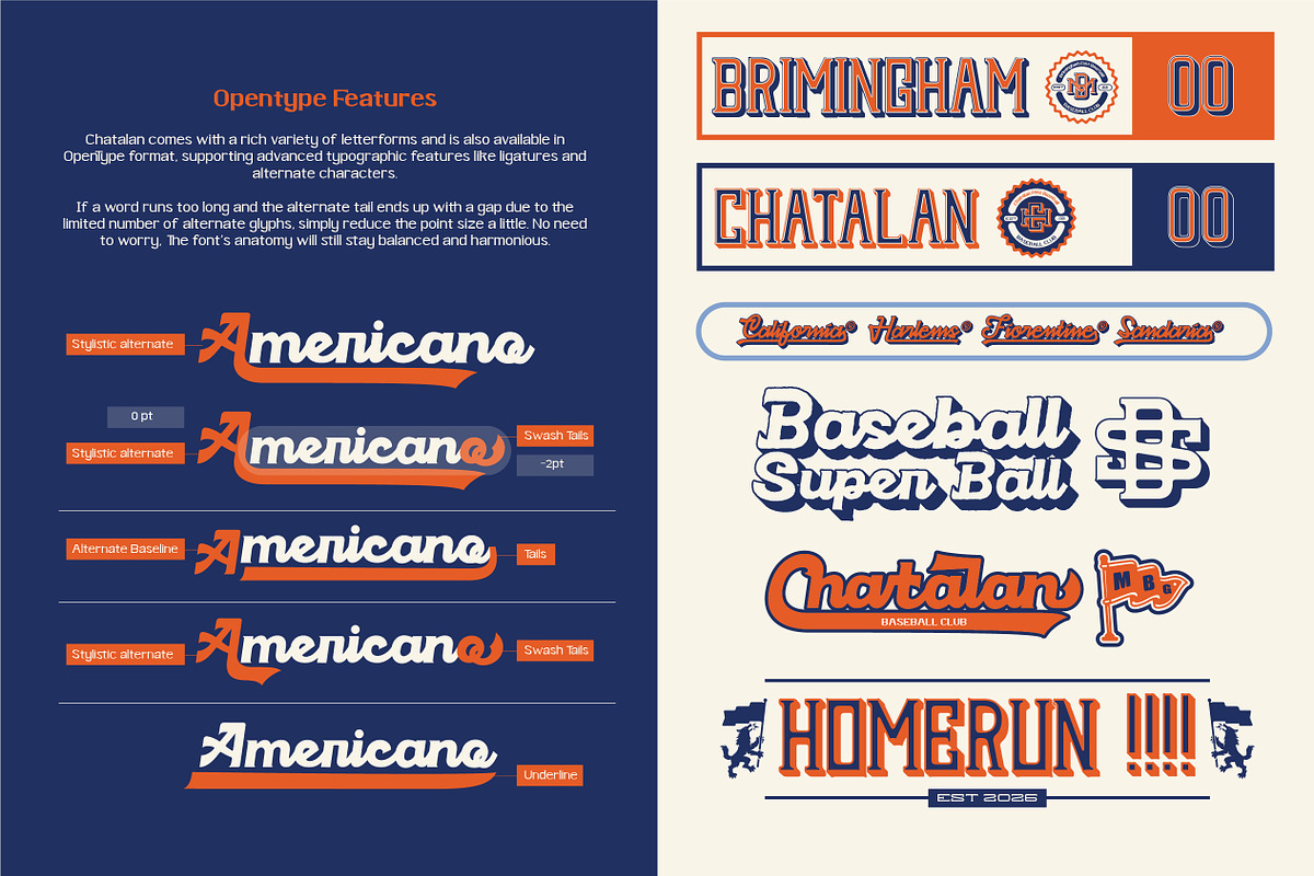 Bassball & Varsity fonts, a Script Font by panakota studio (Photo 12 of 18)