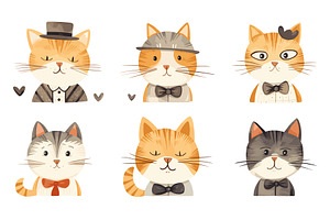 The Image Displays Six Stylish Cats