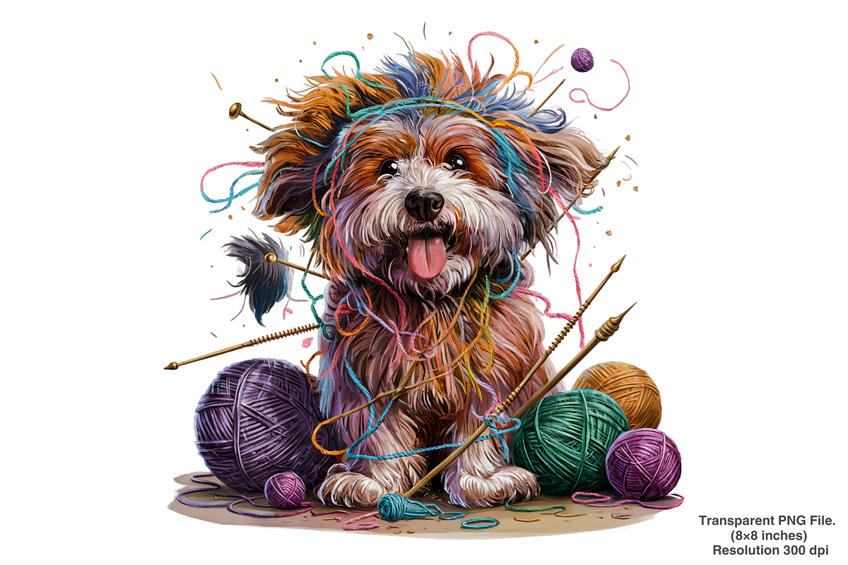 Knitting Clipart, Labradoodle PNG, an Object Illustration by Abdur ...