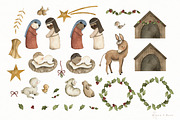 Holy Night - Nativity Scene, an Animal Illustration by Flora+Bear (Thumbnail 2 of 11)
