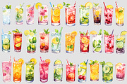 Watercolor summer drinks clipart, a Food Illustration by Shahjahangdb1 (Thumbnail 2 of 2)