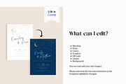 Starry Wedding Invitation Template, an Invitation Template by Cottontail Paper Shop (Thumbnail 5 of 7)