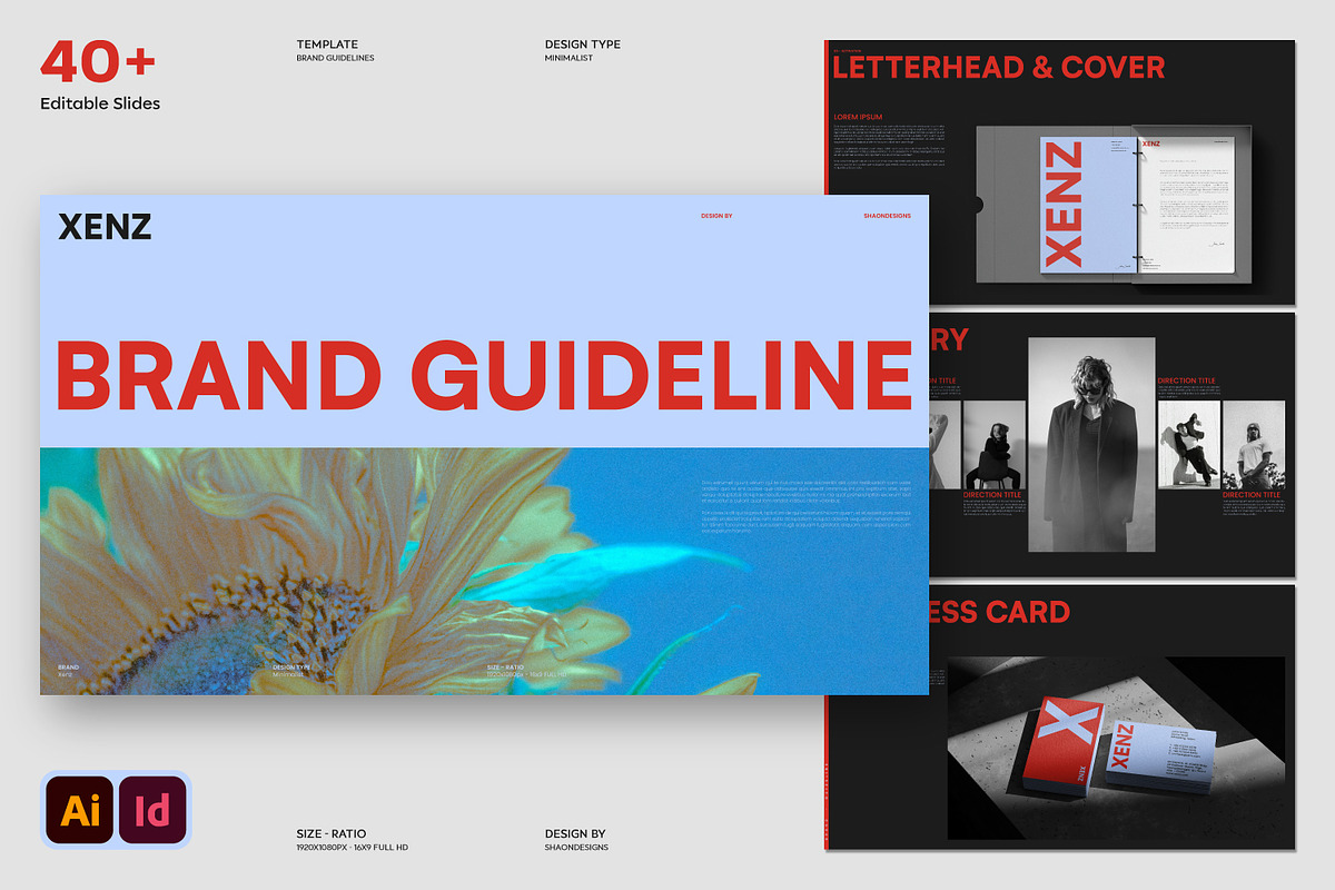 XENZ Brand Guideline Template Design, a Branding & Logo Template by shaondesigns (Photo 1 of 9)