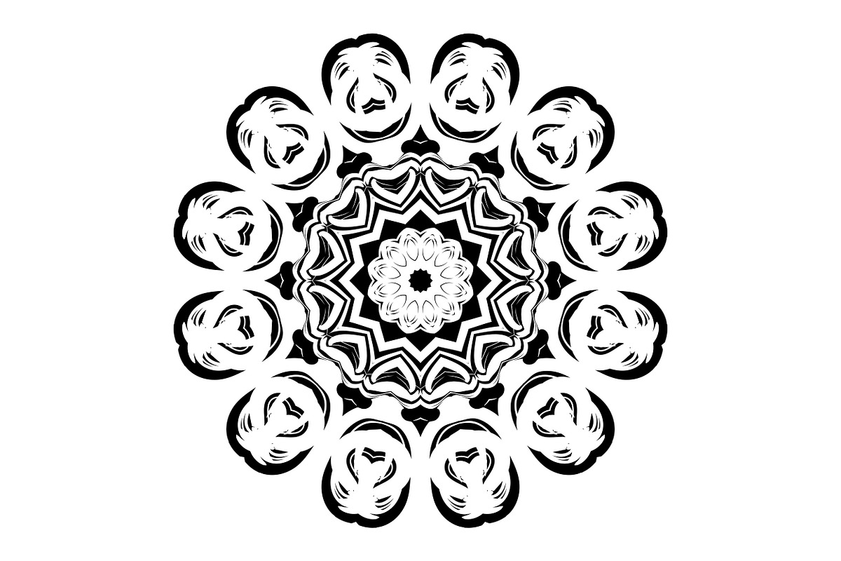 Black and White Mandala Patterns Set, a Decorative Illustration by NJ Himel (Photo 48 of 101)