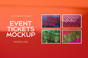 Event Tickets Mockup Scenes, an Advertising Mockup by Milka