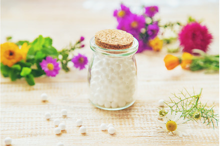 Homeopathy. Herbal extracts in small