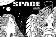 SPACE GIRLS Coloring Collection, a Person Illustration by ImHope (Thumbnail 1 of 10)