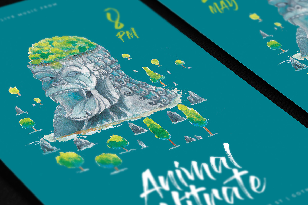 Watercolor Gorilla Park Flyer, a Flyer Template by ashenterprise (Photo 3 of 5)