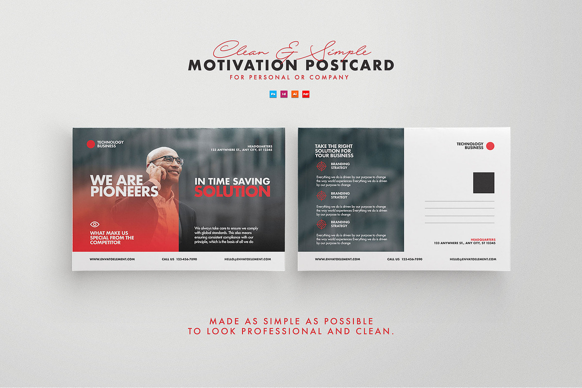 Postcard Template, a Card Template by Proonty