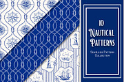 Vintage Nautical Pattern Bundle, a Pattern Graphic by PATTERNS etc. (Thumbnail 1 of 7)