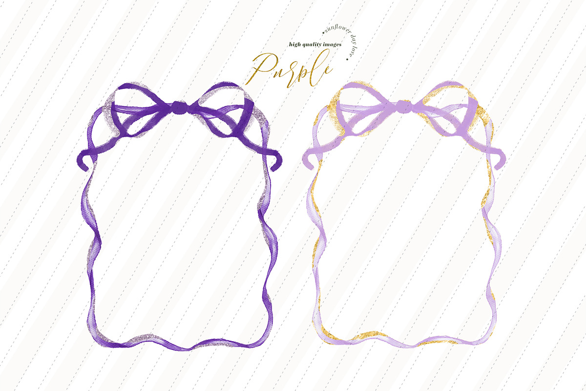 Purple Coquette Bow Frames Clipart, an Illustration by Sunflower Day Love (Photo 3 of 3)