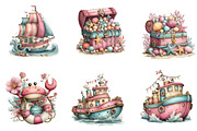 Whimsical Nautical Summer Clipart, an Illustration by CreationArt (Thumbnail 7 of 7)