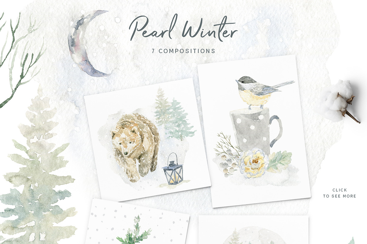 Pearl Winter. Watercolor, an Animal Illustration by OJardin (Photo 6 of 9)