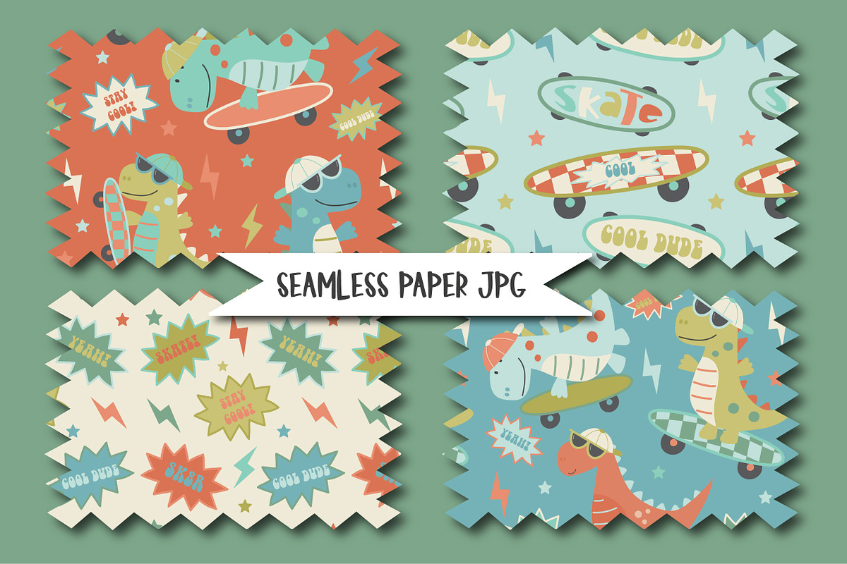 Monster skaters clipart & patterns, an Illustration by Poppymoondesign (Photo 4 of 5)