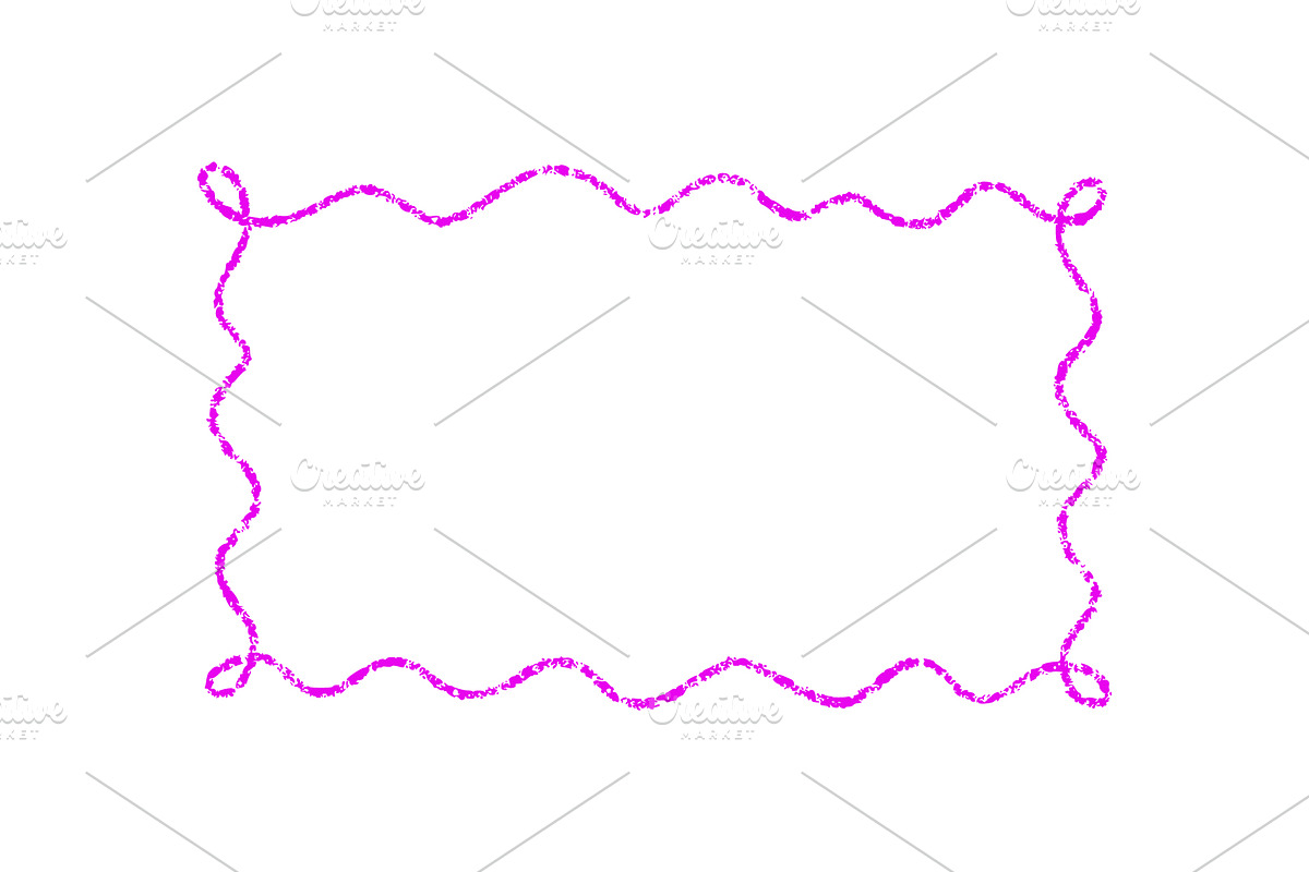 Crayon Chalk Doodle Scalloped Frames, an Object Graphic by Elena Pimukova (Photo 5 of 11)