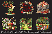 Spring Apple Harvest Clipart, an Illustration by RobertsArt (Thumbnail 5 of 7)