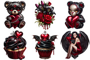 Gothic Valentine Clipart Set, an Illustration by Craft Nest (Thumbnail 5 of 8)