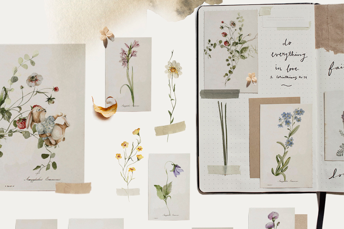 Woodland baby animals 2 Field flower, an Animal Illustration by 60secondsArt (Photo 3 of 16)