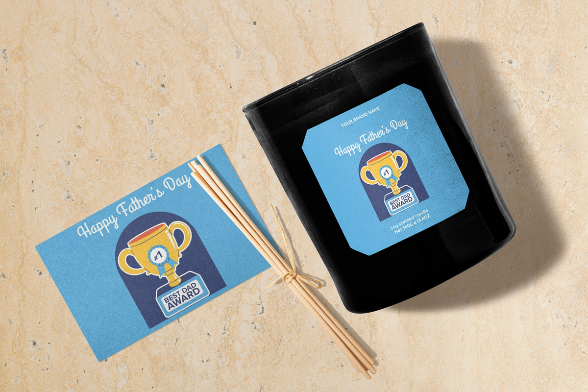 Father's Day Candle Label Template, a Branding & Logo Template by KnowyourLabel (Photo 4 of 5)