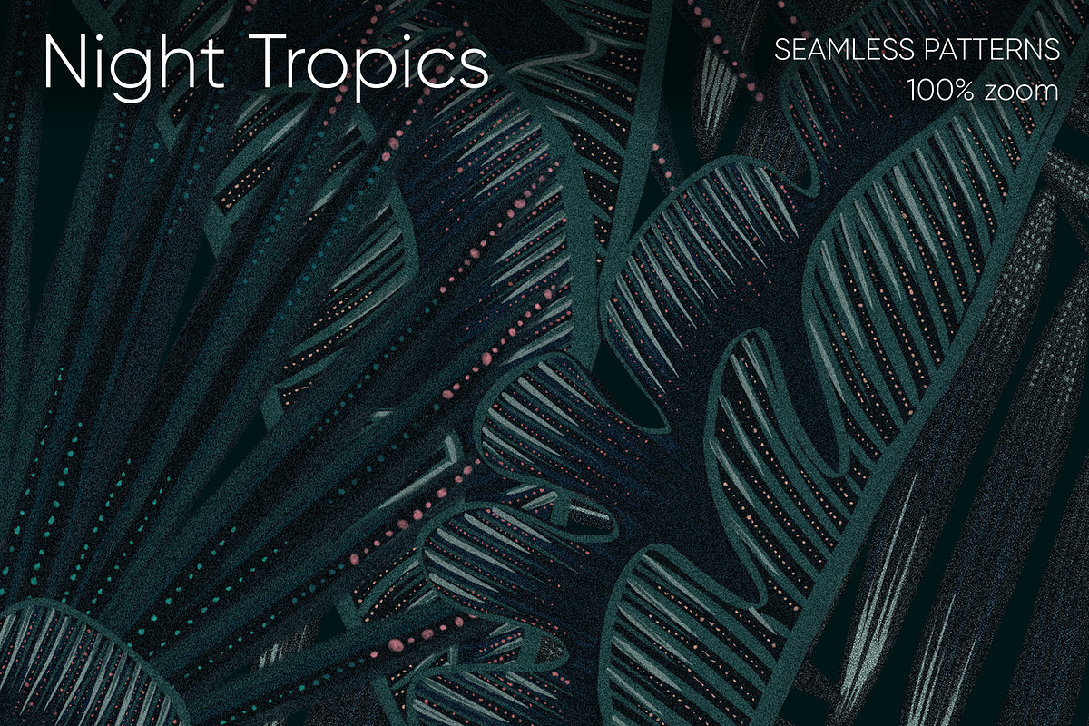 Night Tropics seamless patterns, a Pattern Graphic by ANAKOTO (Photo 19 of 20)