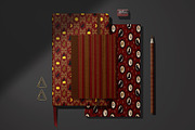 Burgundy Gothic Halloween Patterns, a Pattern Graphic by Oksana Dovhopol Art (Thumbnail 4 of 9)