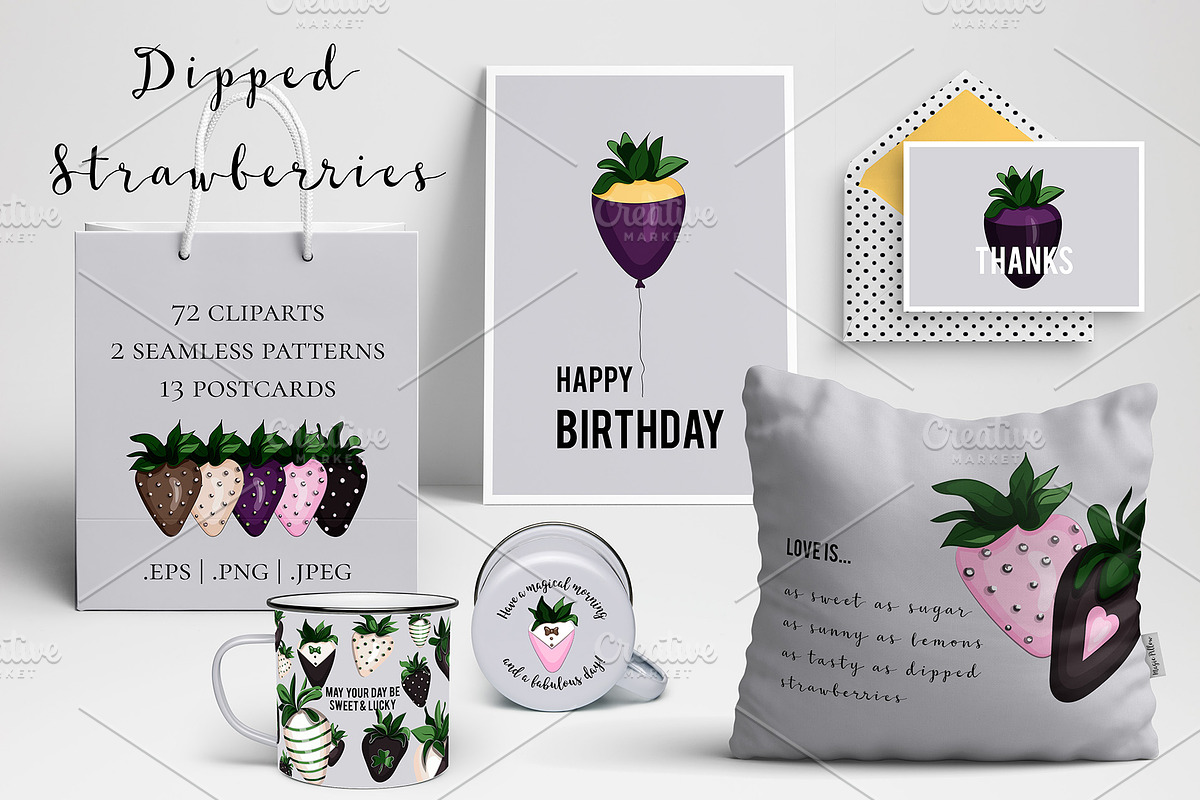 Sweet Dipped Strawberries, a Background Graphic by NKTN graphics (Photo 2 of 9)