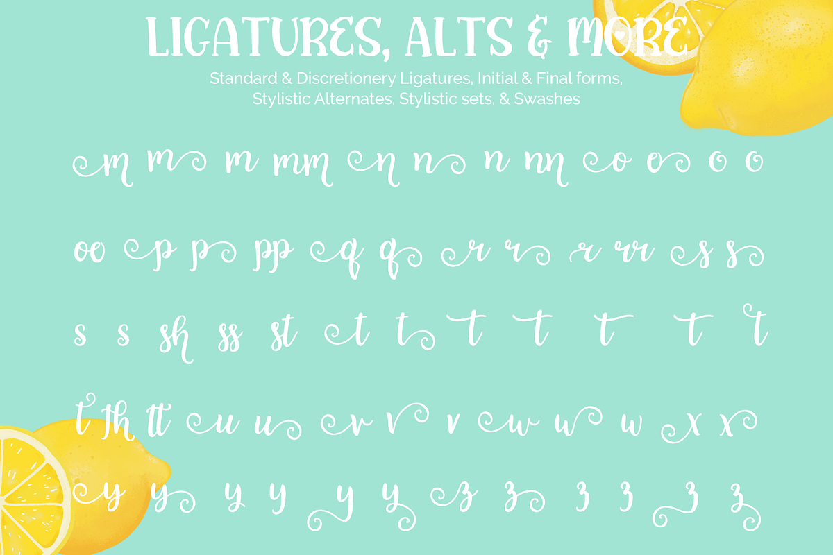 Lemon Squeezy font trio + dingbats!, a Font by Amber Nest Design (Photo 7 of 9)