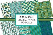 Boho Patterns Olive and Teal, a Pattern Graphic by RachelStudio (Thumbnail 6 of 10)