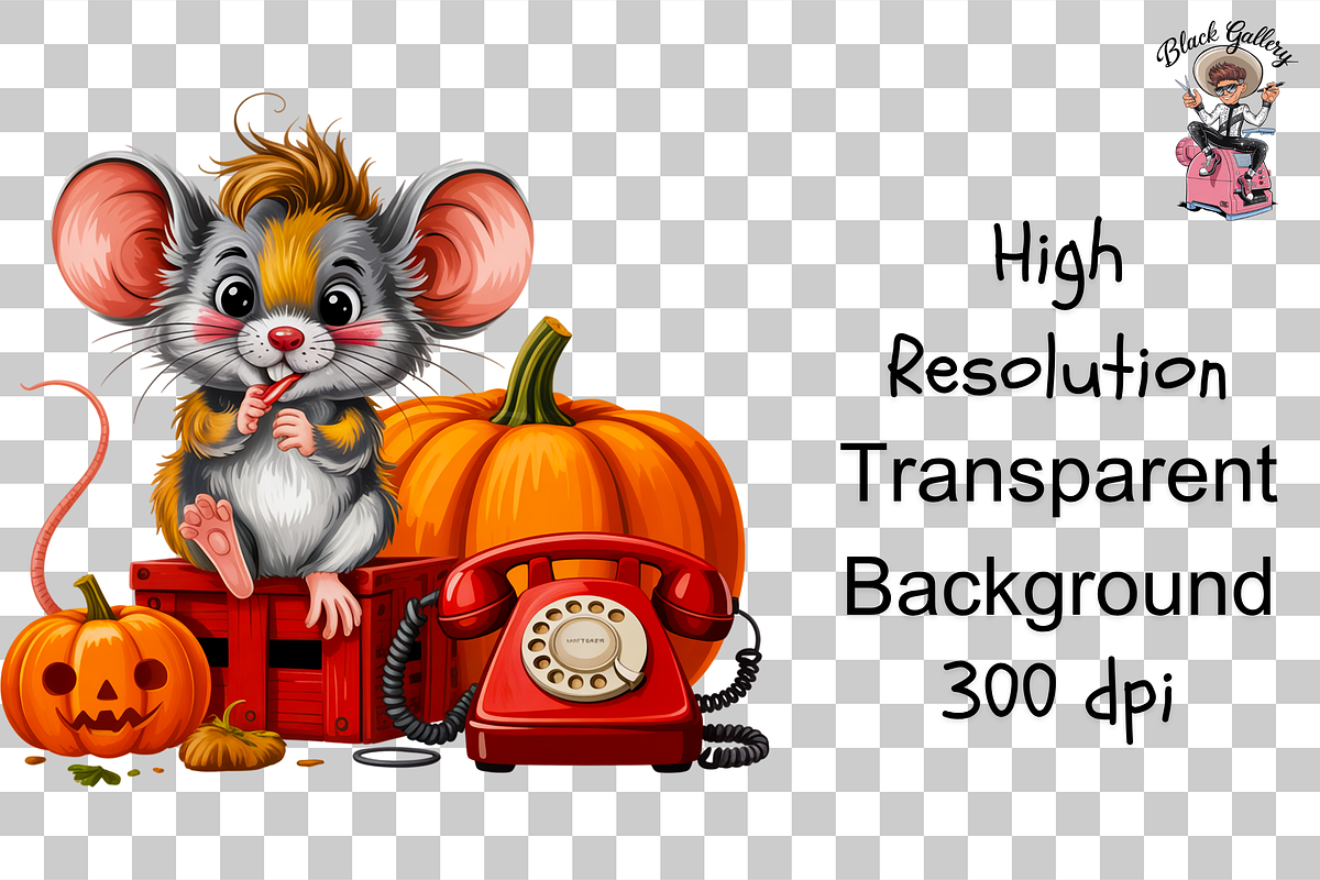 Fluffy Mouse PNG Clipart Bundle, a Graphic by Clipart Studio (Photo 9 of 11)