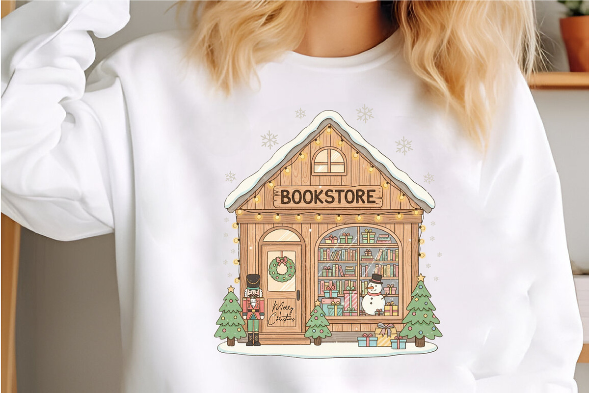 Cozy Christmas Bookstore PNG, an Illustration by Libby Wishes (Photo 4 of 6)