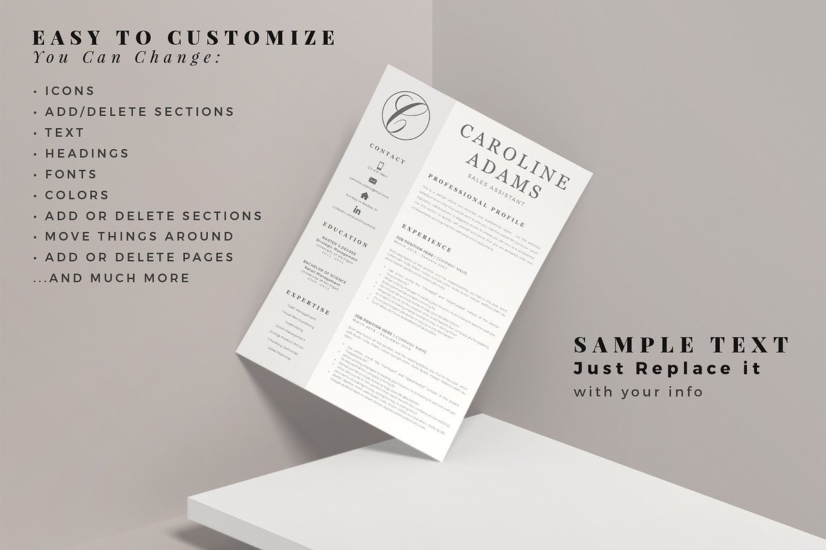 Sales Assistant Creative Resume, a Resume Template by HIRED Design Studio (Photo 7 of 15)