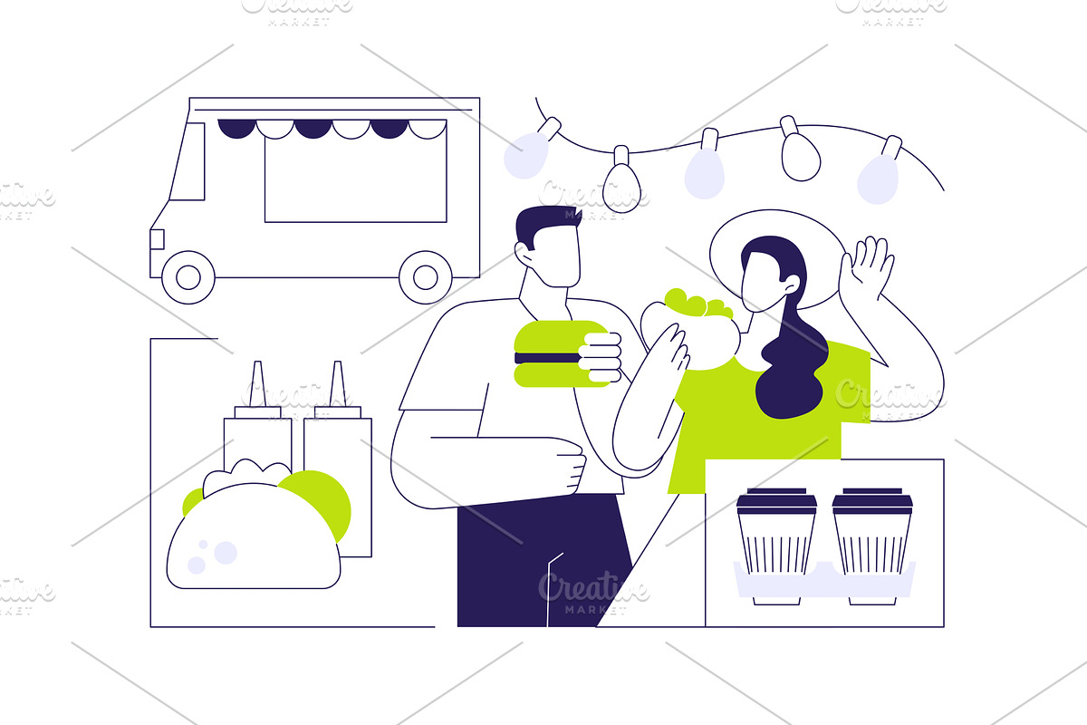 Enjoying the meal isolated cartoon, a Person Illustration by Visual Generation