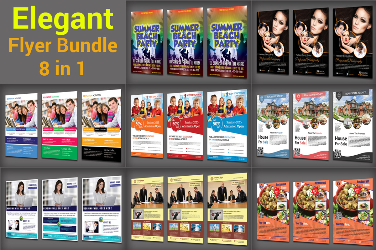 Elegant Flyer Bundle - 8 in 1, a Flyer Template by Design Master (Photo 3 of 3)