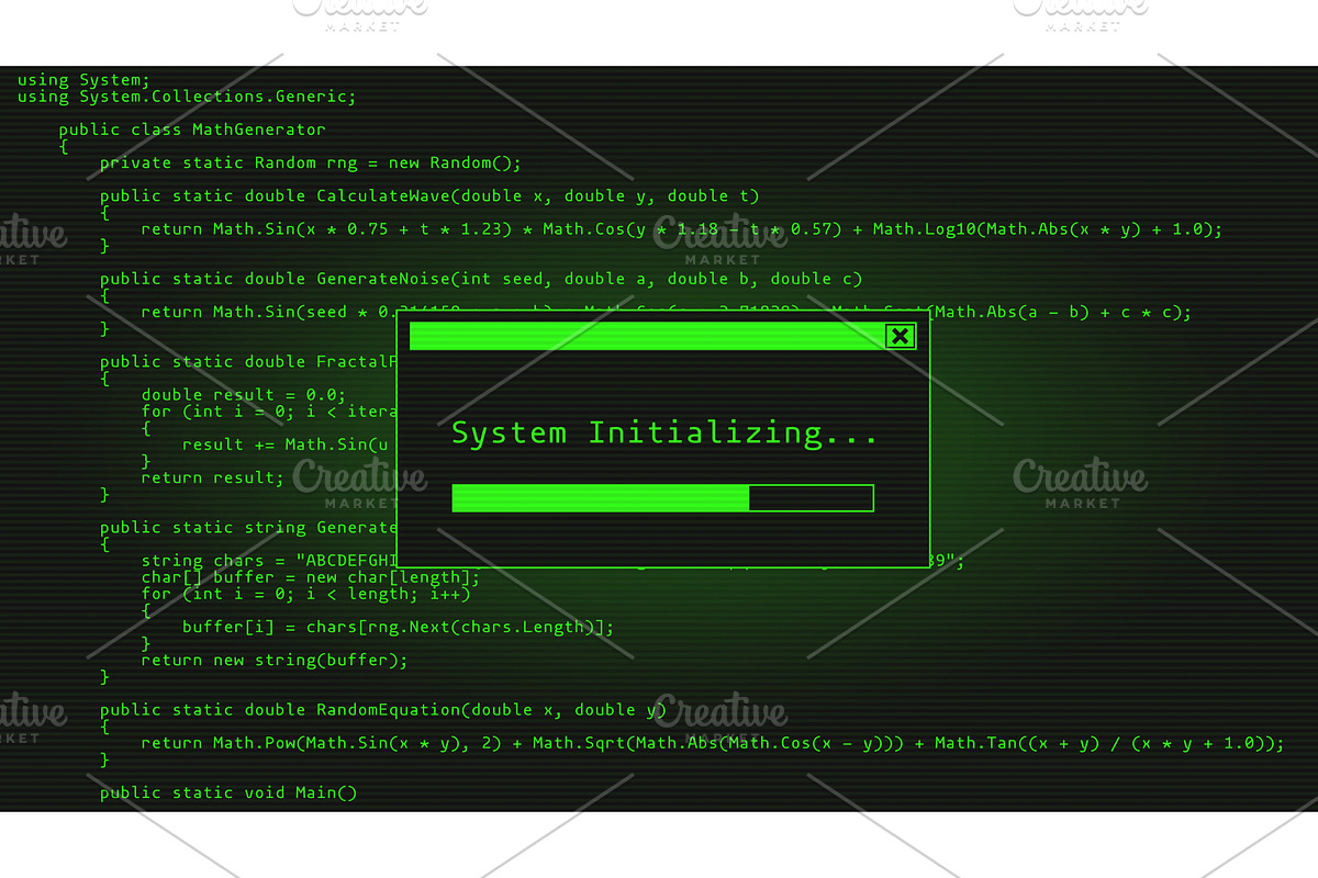Hacking code monitor, a Technology Illustration by SkyVectors