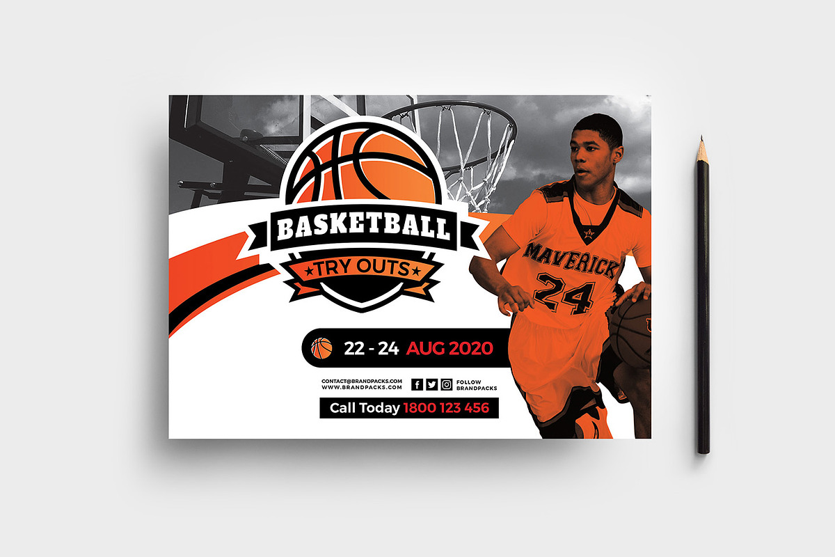 Basketball Flyer Templates, a Flyer Template by BrandPacks (Photo 1 of 4)