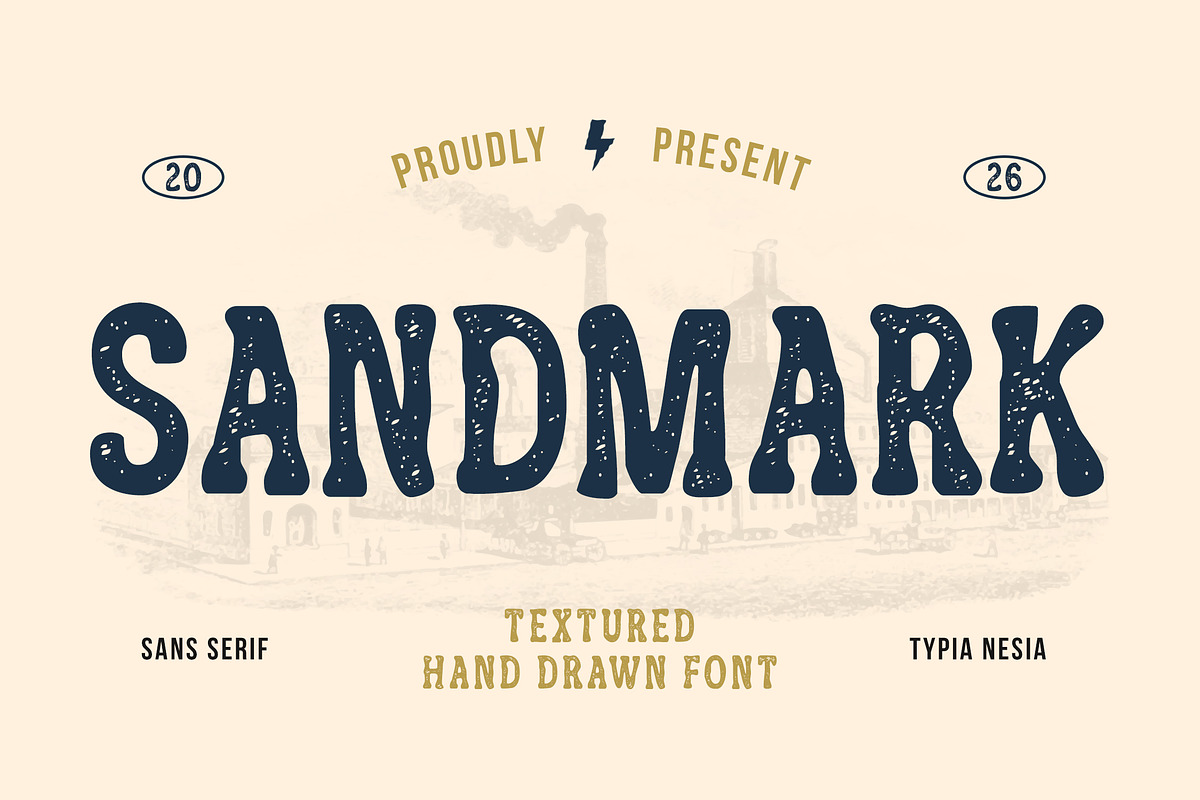 Sandmak – Rough Textured Vintage, a Serif Font by Typia Nesia (Photo 1 of 12)