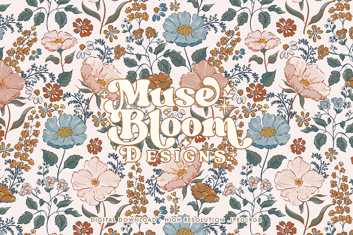 Floral Seamless - Camelia, a Pattern Graphic by MuseBloomDesigns (Photo 1 of 6)
