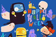 Cartoon Set With Halloween Elements, a Seasonal Illustration by Maria Starus (Thumbnail 1 of 3)