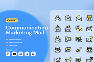 Communication Marketing Mail Icon, an Outline Icon by Nathaya Studio