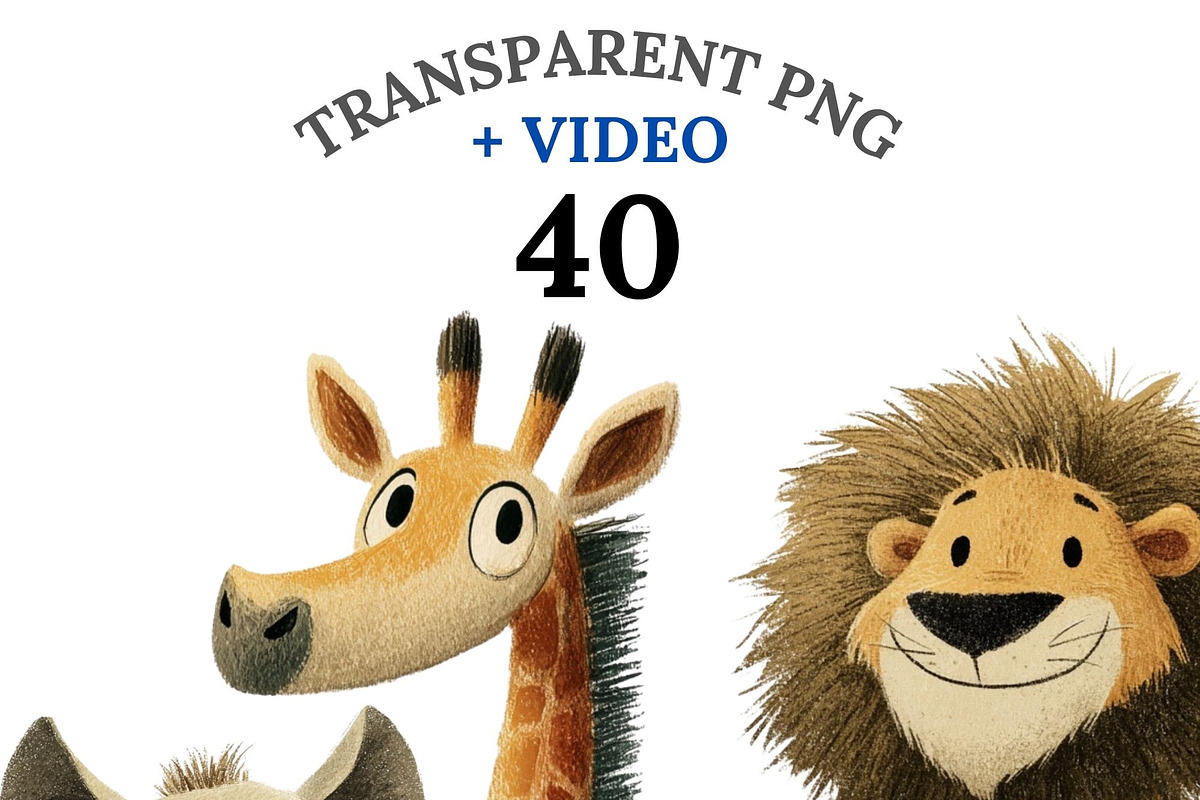 40 Baby Safari Clipart, an Animal Illustration by Pati Charm Studio (Photo 1 of 9)