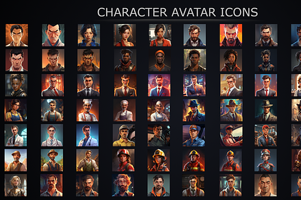2D Character Avatar Icons Mega Pack