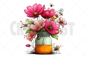 Watercolor Spring Mason Jar Clipart, an Illustration by Craft Nest (Thumbnail 10 of 11)