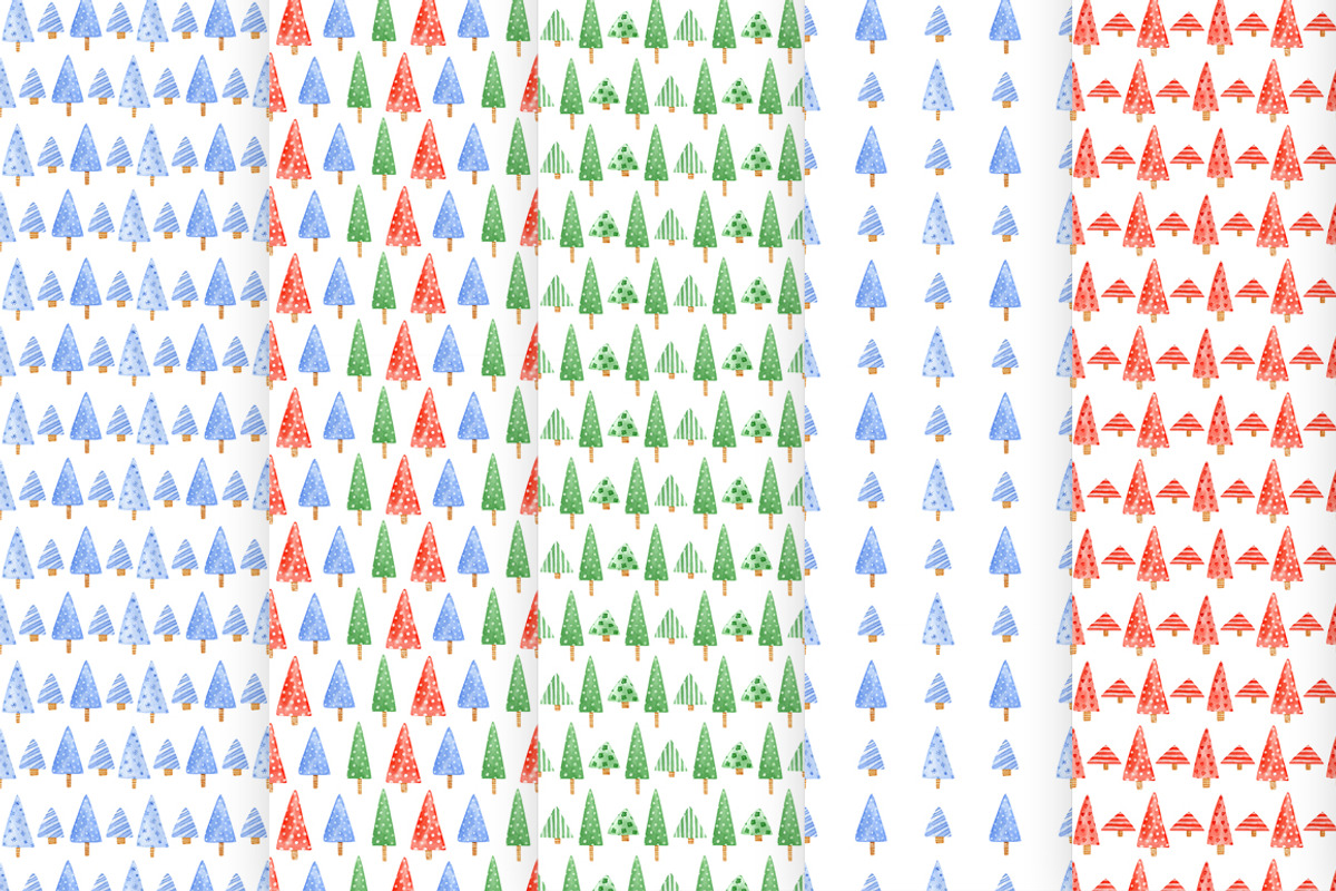 Winter Christmas trees backgrounds, a Texture Illustration by Anna Kopylova (Photo 3 of 4)