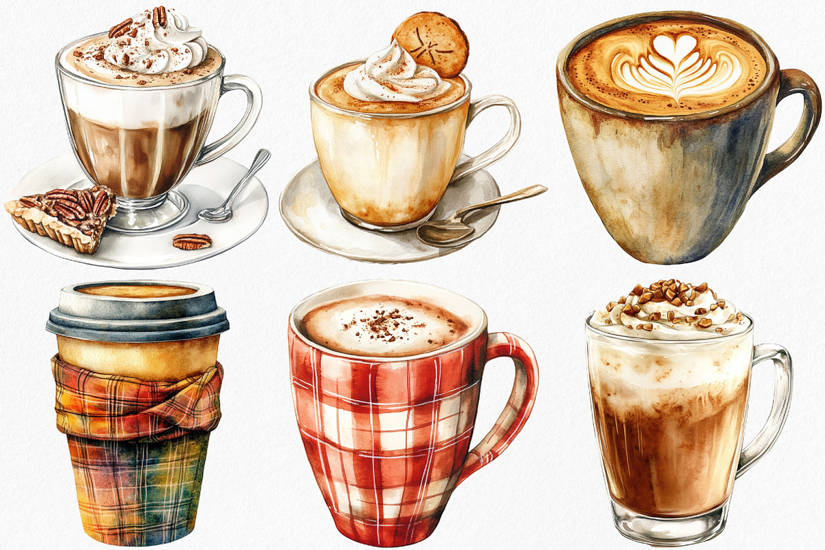 Thanksgiving Coffee Latte Clipart, an Illustration by Canvas Craft (Photo 3 of 8)