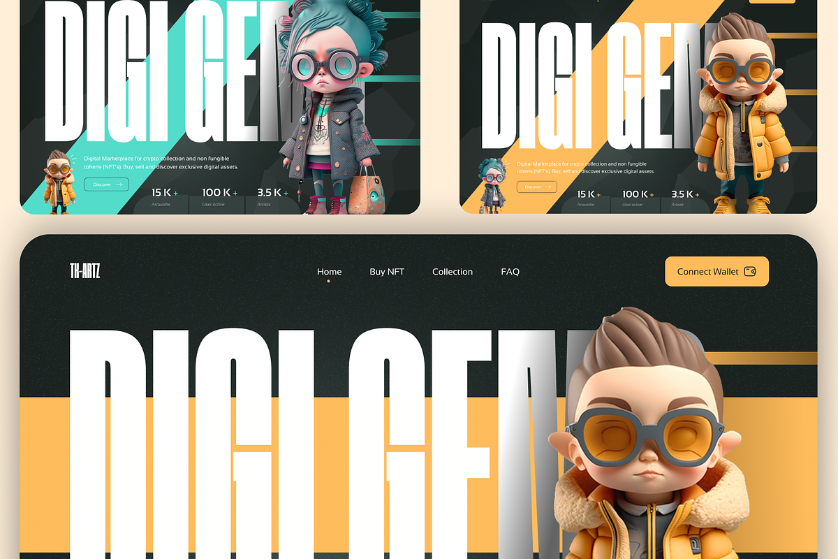 NFT Marketplace Hero Section Design, an UI Kit Template by nwdigitalstore (Photo 3 of 3)