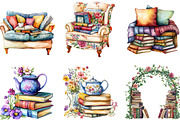 Book Lover Girl Reading Clipart, a Seasonal Illustration by Designking (Thumbnail 3 of 5)