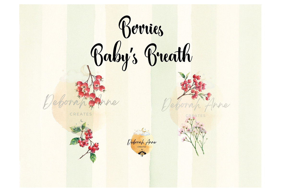 20 Pink Watercolor Floral Clipart, an Object Graphic by Deborah Annes Digitals (Photo 3 of 4)